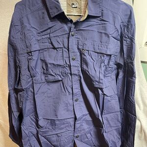 REI Men's Deep Blue Casual Button Down Shirt